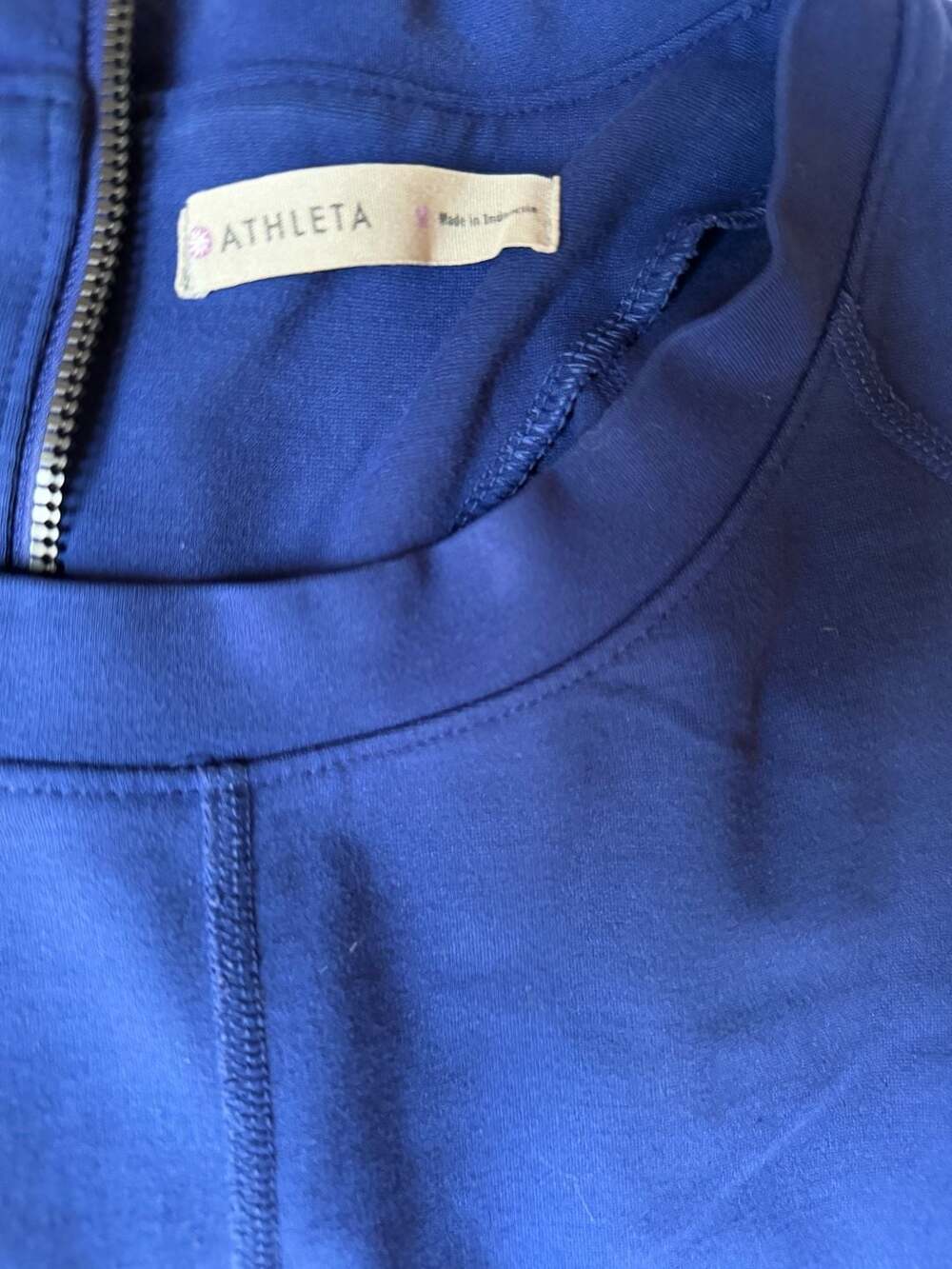 Athleta En Route Navy Short Sleeve Fit and Flare Dress - Picture 2 of 5